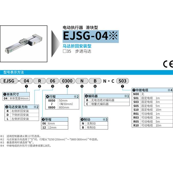 CKD喜開理電動執行器（無馬達型）滑塊型EJSG-04E06R0050BCN-CN00