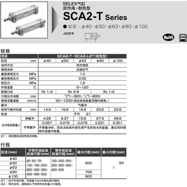 CKD喜開(kāi)理SELEX氣缸SCA2-T-LB-80B-100-SI