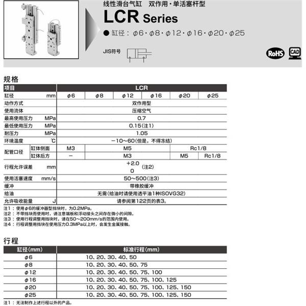 CKD喜開(kāi)理線性滑臺(tái)氣缸LCR-25-20-S506DTBLN