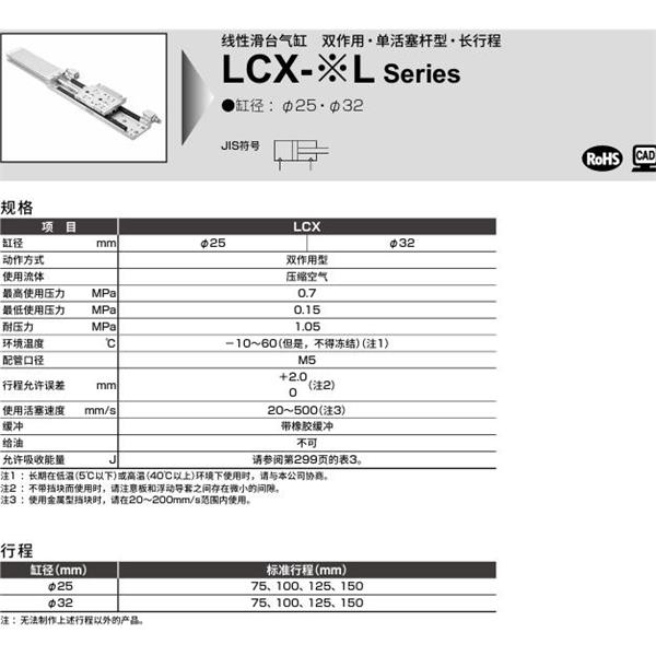 CKD喜開理線性滑臺氣缸LCX-25-L-100-T2H-R-A1T