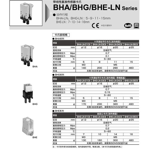 CKD喜開理帶線性基準傳感器卡爪BHA-LN-01CS-10HCLDSDN